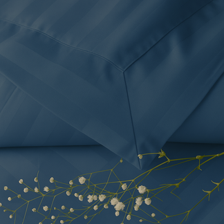 550 TC Stripes Collection- Blue Lagoon | Bedsheet with Pillowcases