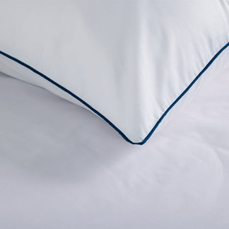 Egyptian Collection - Pure Piping - Zen Staple Blue | Bedsheet with Pillowcases