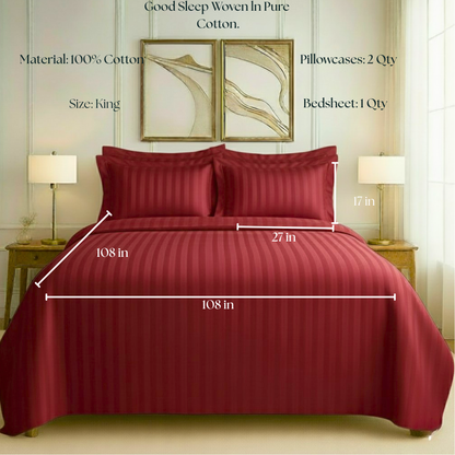 550 TC Stripes Collection - Crimson Velvet