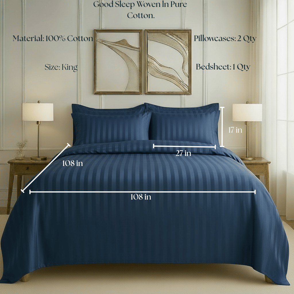 550 TC Stripes Collection - Midnight Navy