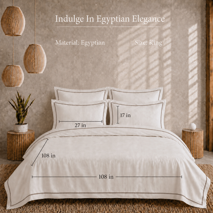 Egyptian Collection - Flat Piping - Zen’s Fine Taupe | Bedsheet with Pillowcases