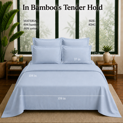 Bamboo Collection - Cloud Blue | Bedsheet with Pillowcases