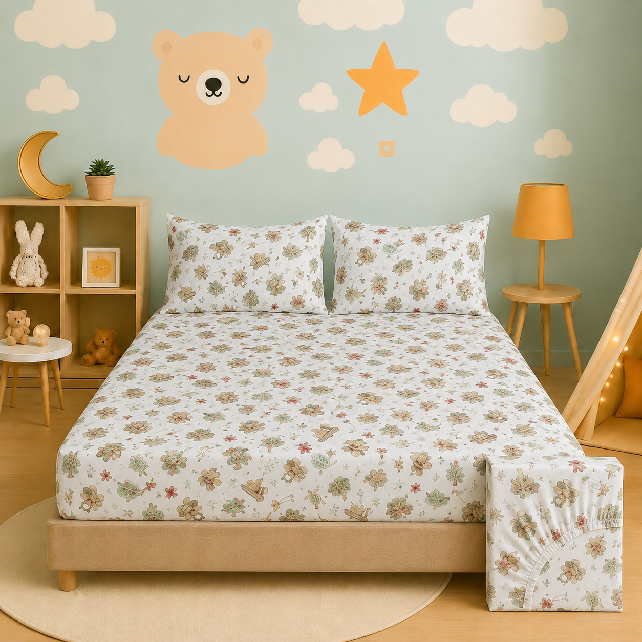 Kids Collection - White Christmas Wonder | Bedsheet with Pillowcases