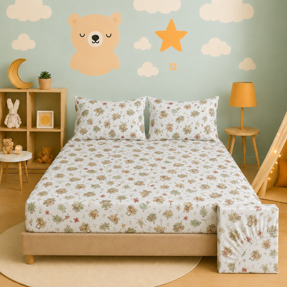 Kids Collection - White Christmas Wonder | Bedsheet with Pillowcases
