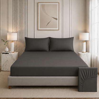 Nirvana Collection - Feather Grey | Bedsheet with Pillowcases