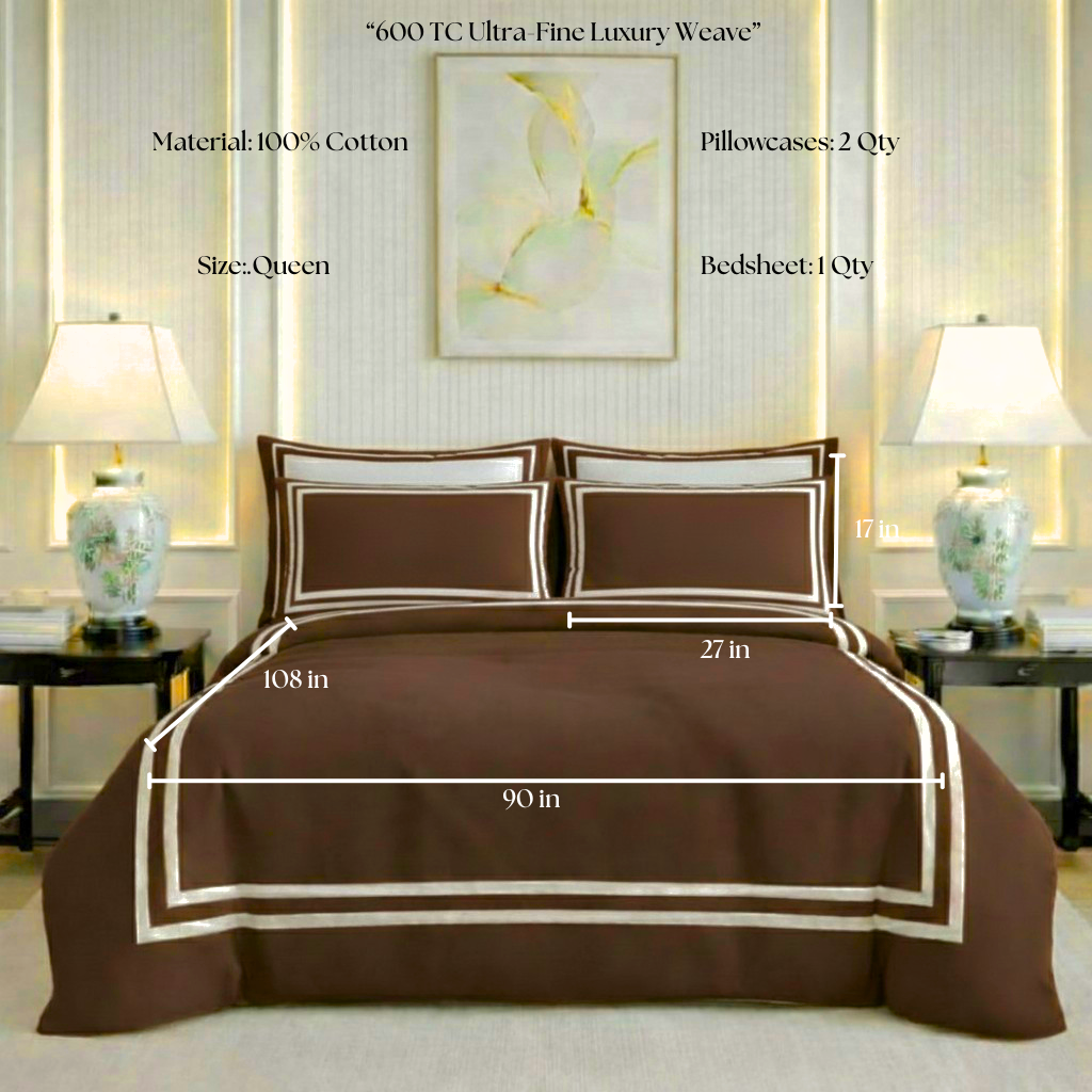 600 TC Pure Cotton Collection - Deep Mocha