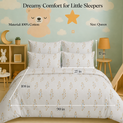 Kids Collection - Golden Foxy | Bedsheet with Pillowcases