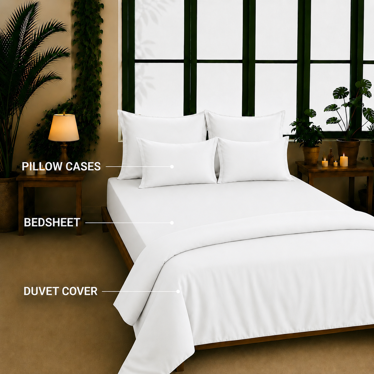 Bamboo Collection - Mother of Pearl | Bedsheet with Pillowcases